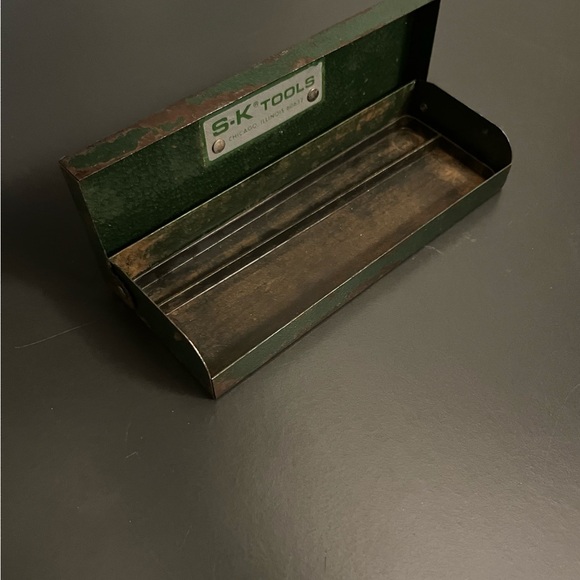 S-K TOOLS 1/4" DR SOCKET METAL TOOLBOX WRINKLE GREEN - Picture 3 of 6